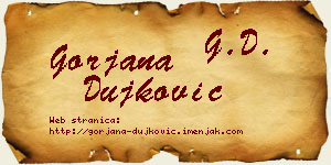 Gorjana Dujković vizit kartica